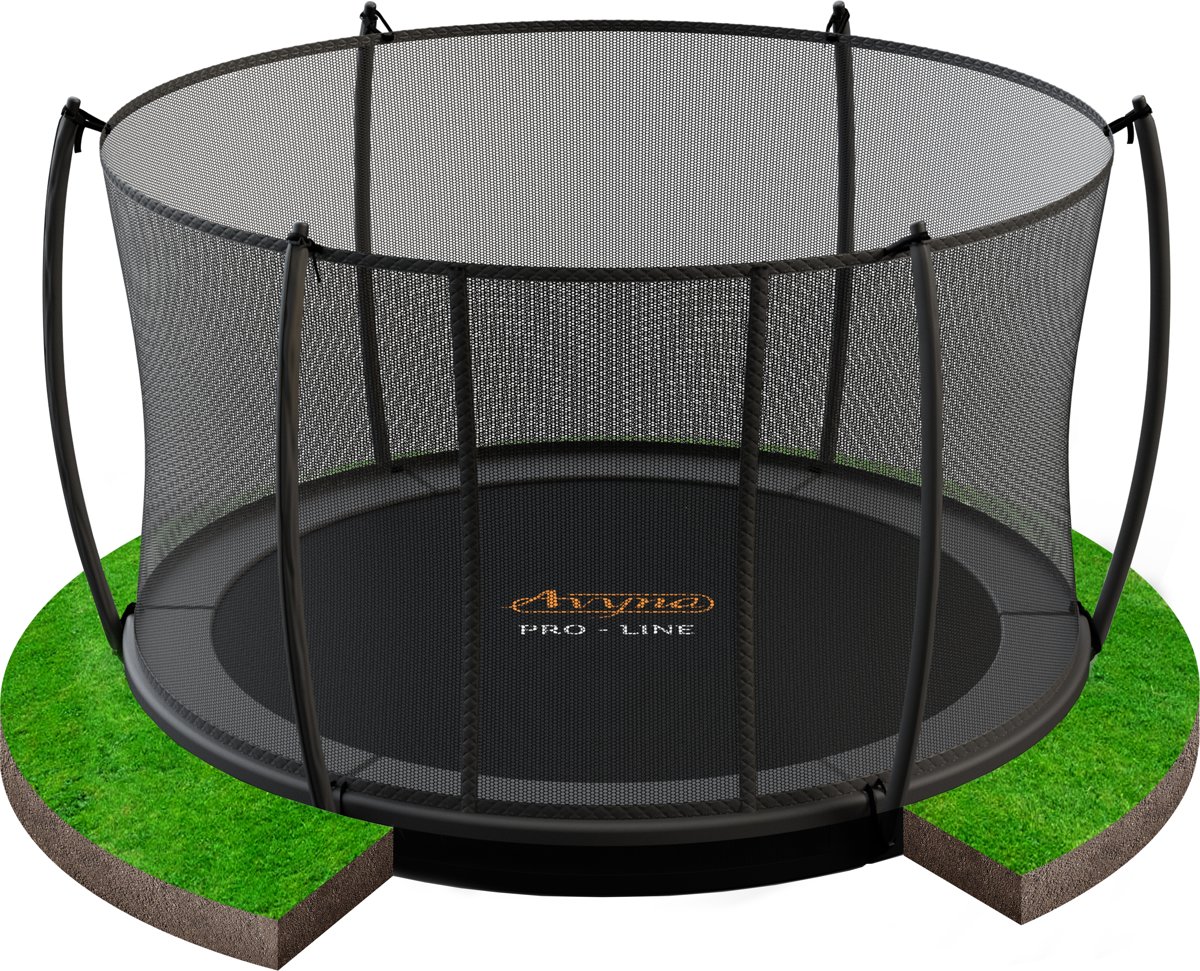 Pro-Line ø 430 FlatLevel trampoline met net, grijs