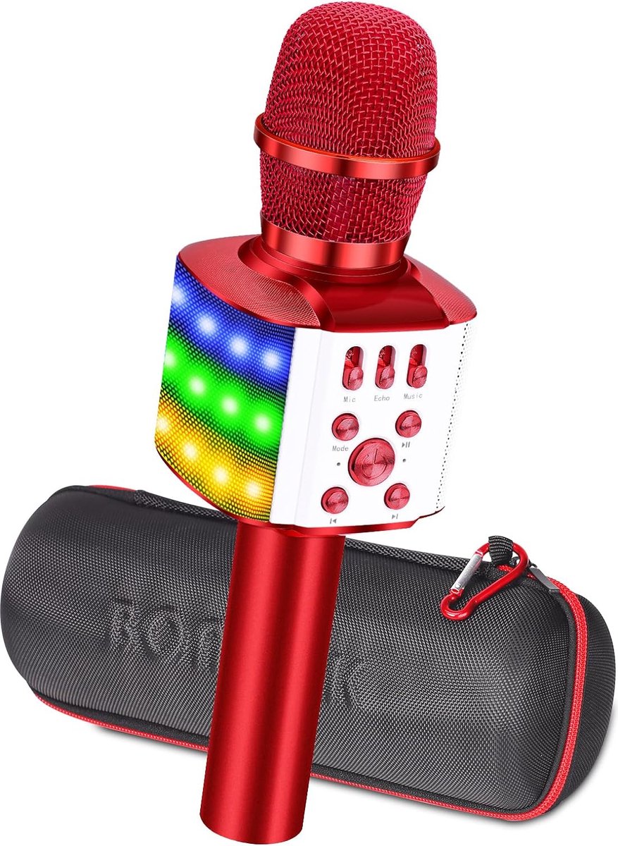 Karaoke Set Voor Volwassenen - Karaoke Microfoon Kinderen - Karaoke Microfoon Bluetooth - Draadloze Karaoke Microfoon met Knipperende LED-lampen - Professionele Karaoke Set voor Volwassenen