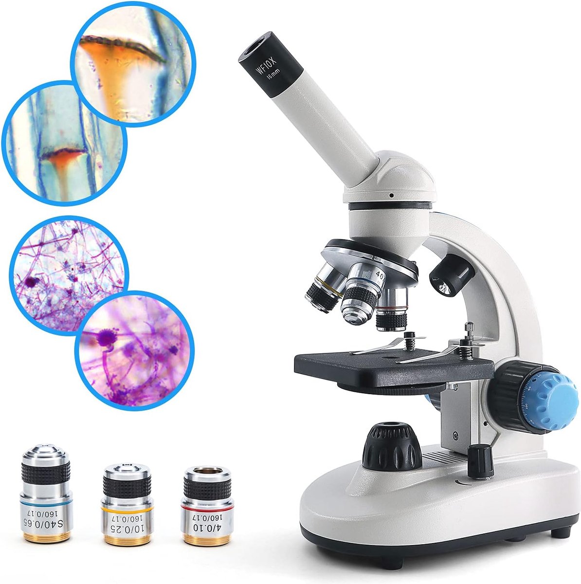 Monoculaire Microscoop - Vergroting van 40x tot 1000x - Ingebouwde Verlichting - Geschikt voor Biologische Wetenschap en Hobby