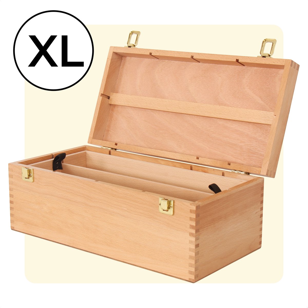 AYOO® Schilderskoffer - Schilderskist - Schilderskoffer - Tekenkoffer - Penselenbak- Tekenkist - Dennenhout - FSC keurmerk