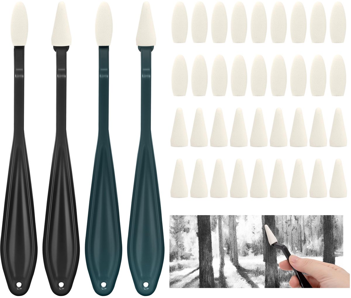  ® Complete schetspenset met wissponsen voor kunstenaars en studenten