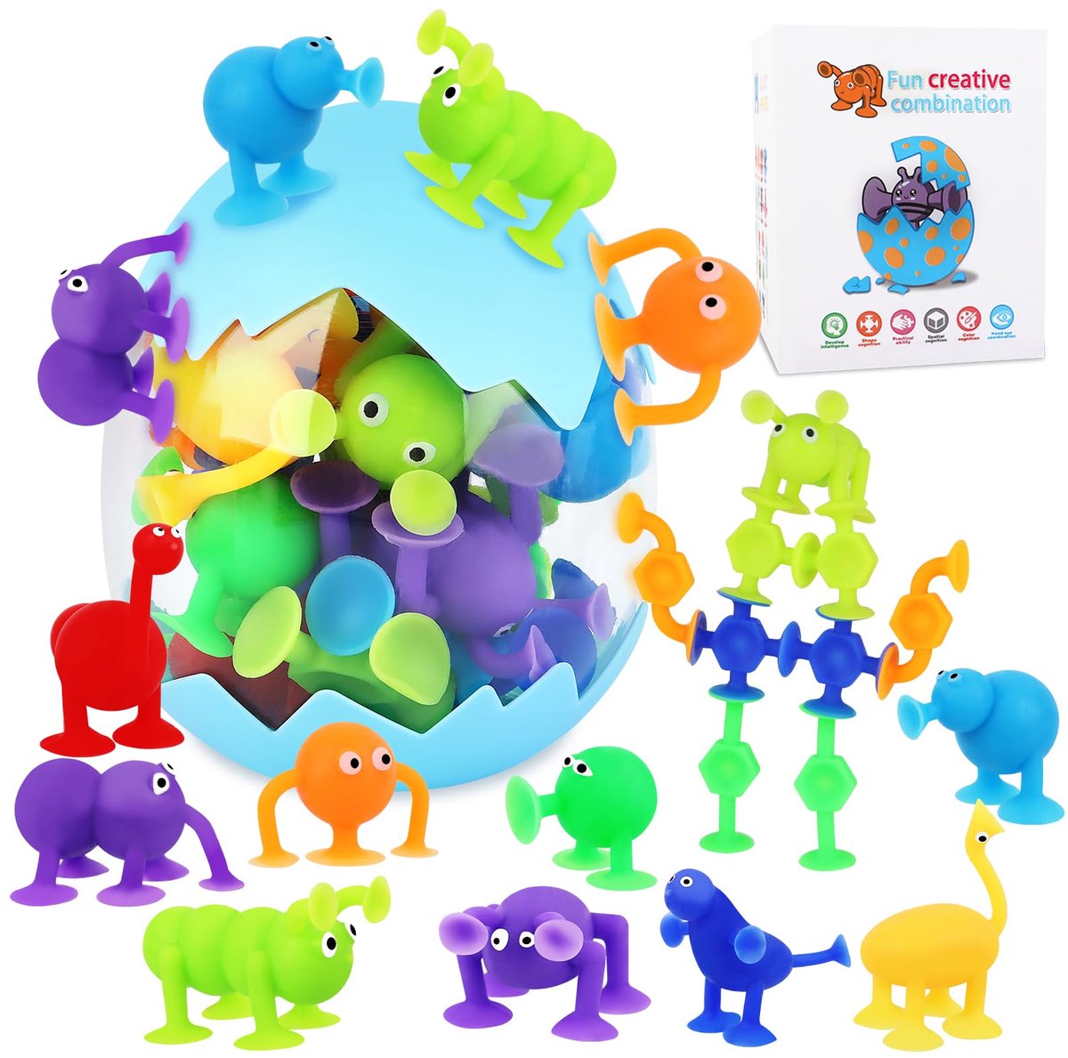 Azomor® Educatief Montessori-speelgoed met zuignappen voor bad en reisplezier