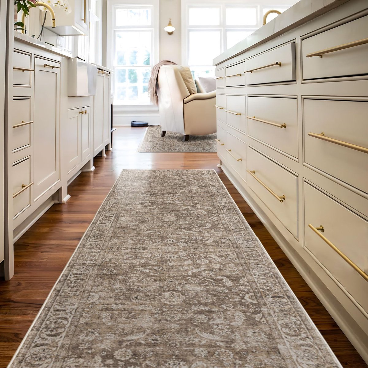 Azomor® Kleurrijke antislip tapijtloper voor gang en keuken in boho-stijl