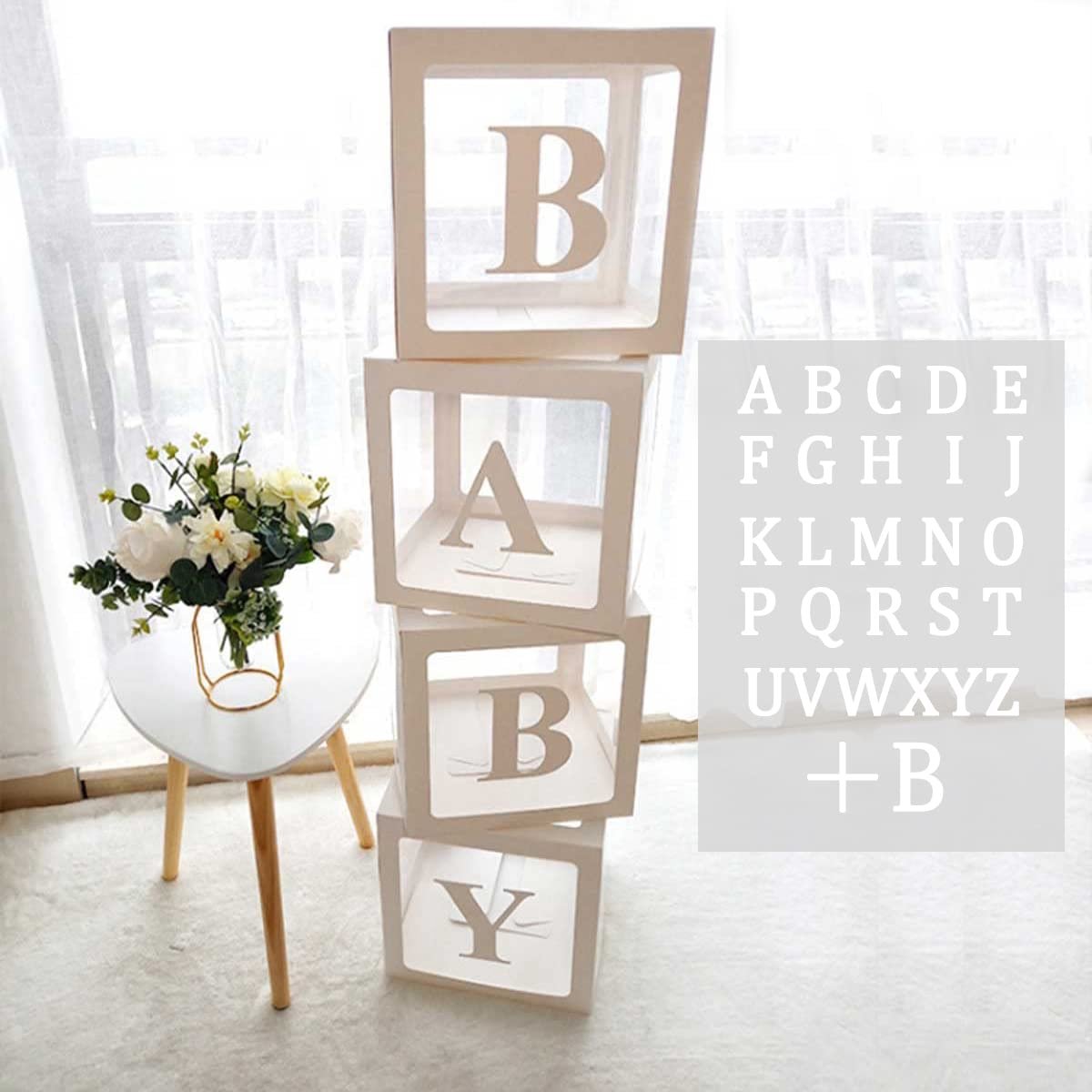 Azomor® Set van 4 Transparante Ballonnenboxen voor Feestelijke Decoratie