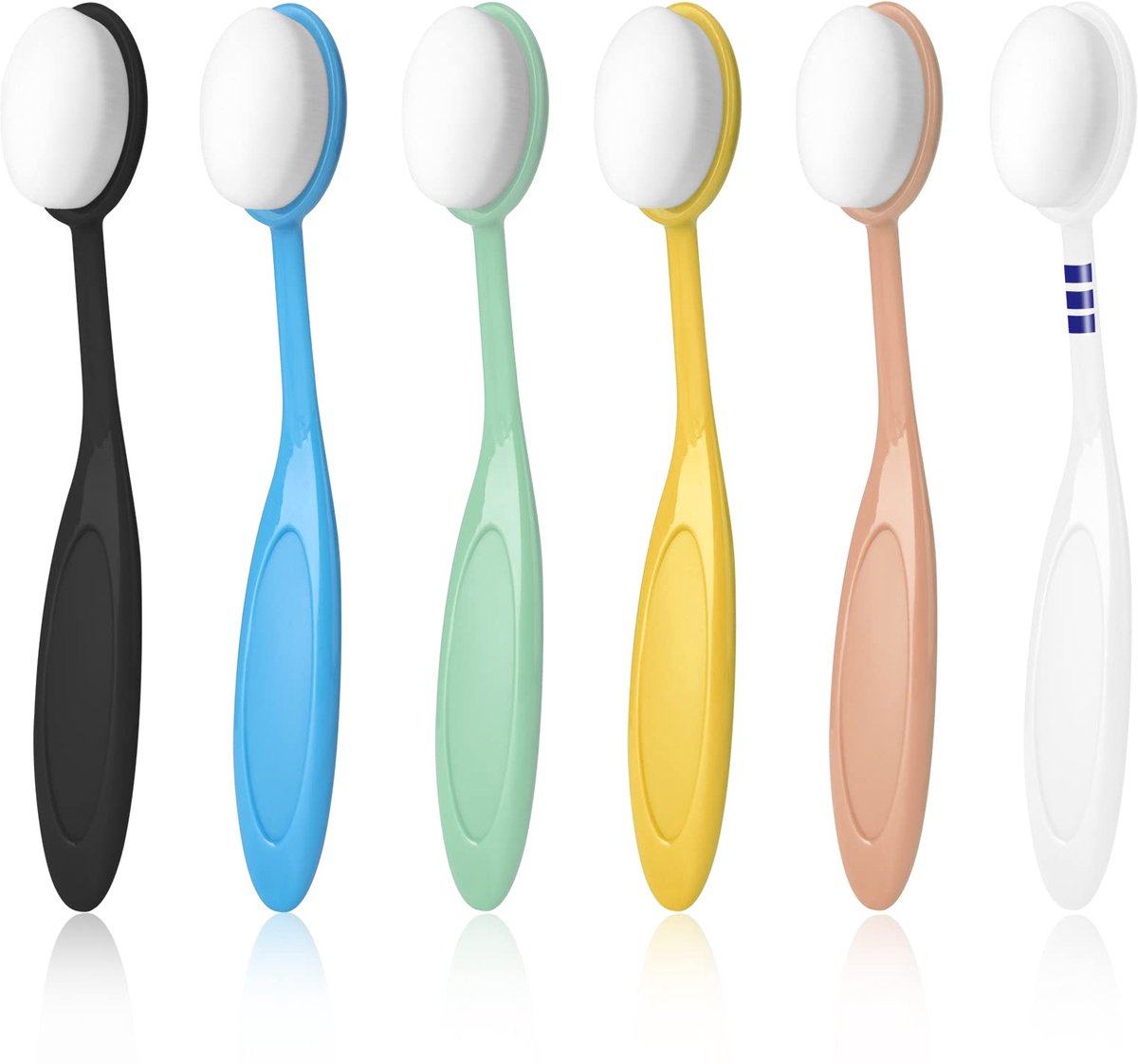 Azomor® Set van 6 kleurrijke ovale penselen voor veelzijdig schilderen en knutselen