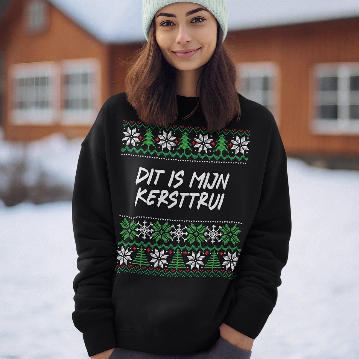 Foute Kersttrui - Kleur Zwart - Dit Is Mijn Kersttrui - Maat XL - Uniseks Pasvorm - Kerstkleding voor Dames & Heren