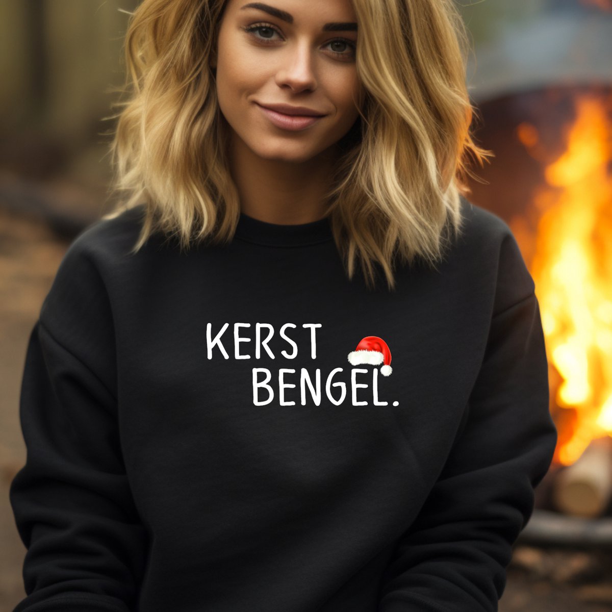 Foute kersttrui- Kerst bengel- zwarte dames sweater- Maat XL