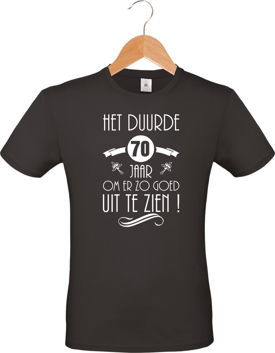 Het duurde 70 jaar - unisex - T-shirt - 100% katoen - BBQ - barbecue - verjaardag en feest - cadeau - kado - unisex - zwart - maat XXL