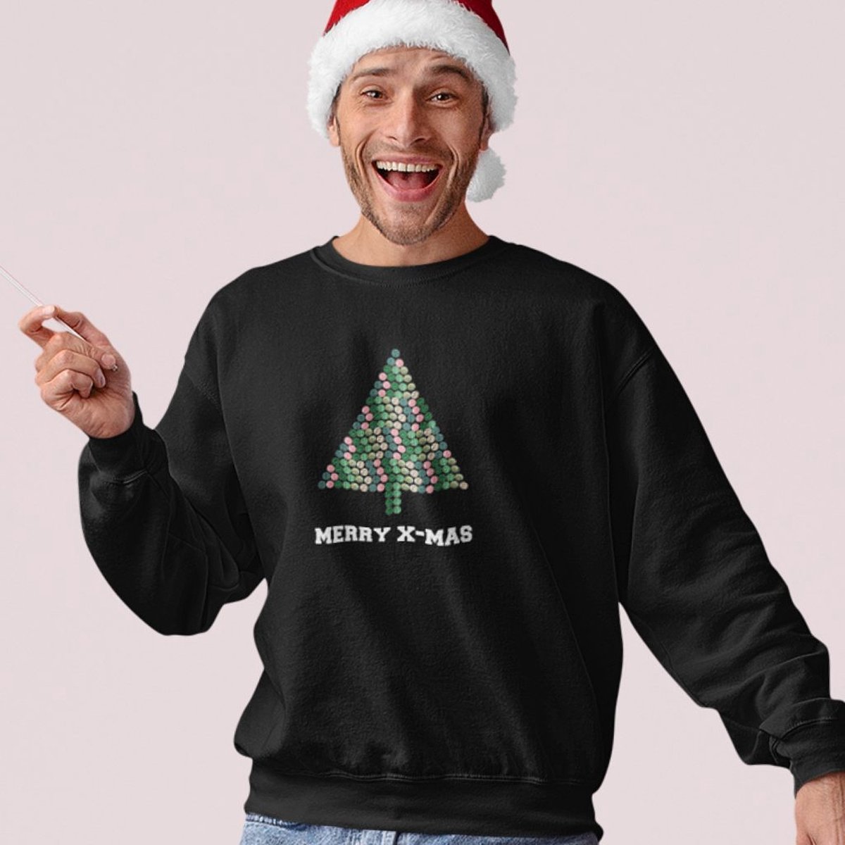 Lekker Waus Foute Kersttrui Zwart - Pillenboom Merry Christmas - Maat XS - Kerst Outfit Dames & Heren