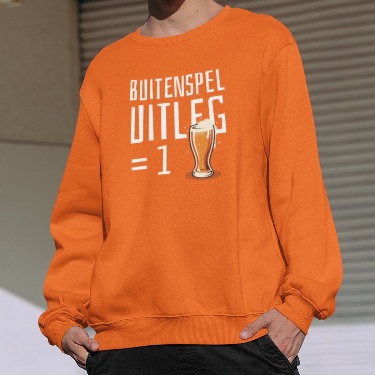 Oranje EK Trui Buitenspel Uitleg Is Een Biertje MAAT 3XL - Uniseks Feestkleding & Carnavalskleding
