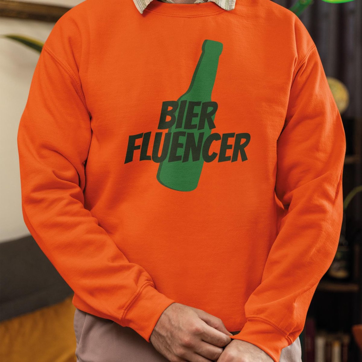 Oranje Koningsdag Sweater Bierfluencer - MAAT S - Feestkleding & Carnavalskleding