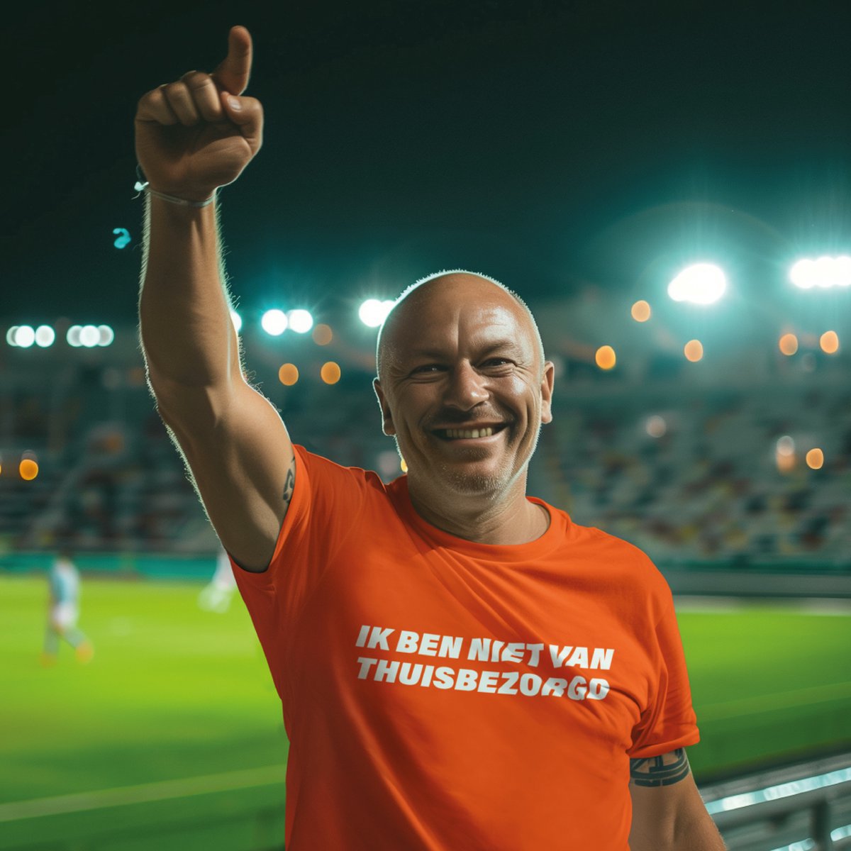 Oranje T-shirt EK WK Ik Ben Niet Van Thuisbezorgd - MAAT M - Heren Feestkleding & Carnavalskleding