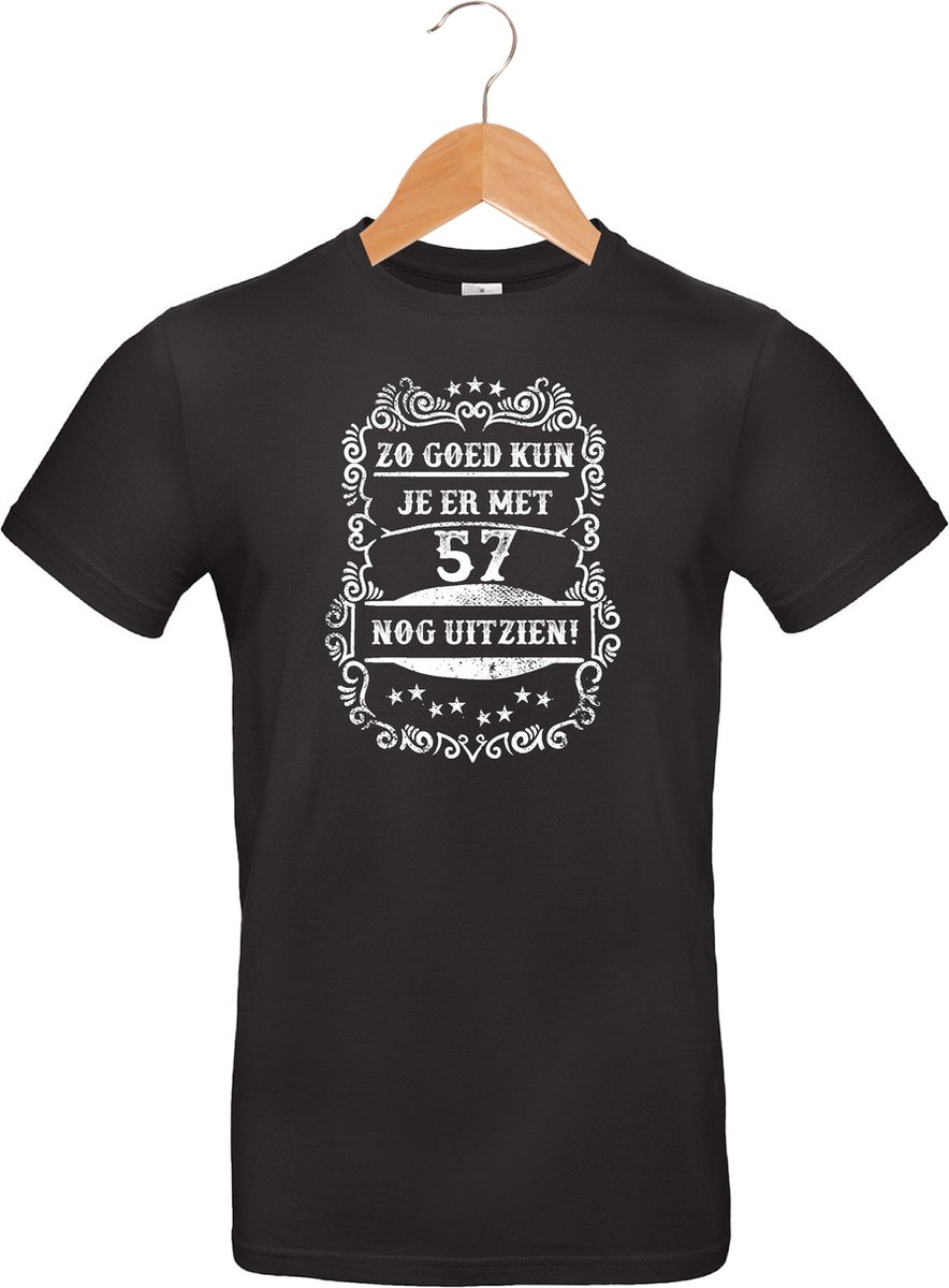 Zo goed met - 56 jaar - T-Shirt Classic - 100% katoen - leeftijd - geboortejaar - verjaardag en feest - cadeau - kado - unisex - zwart - maat S