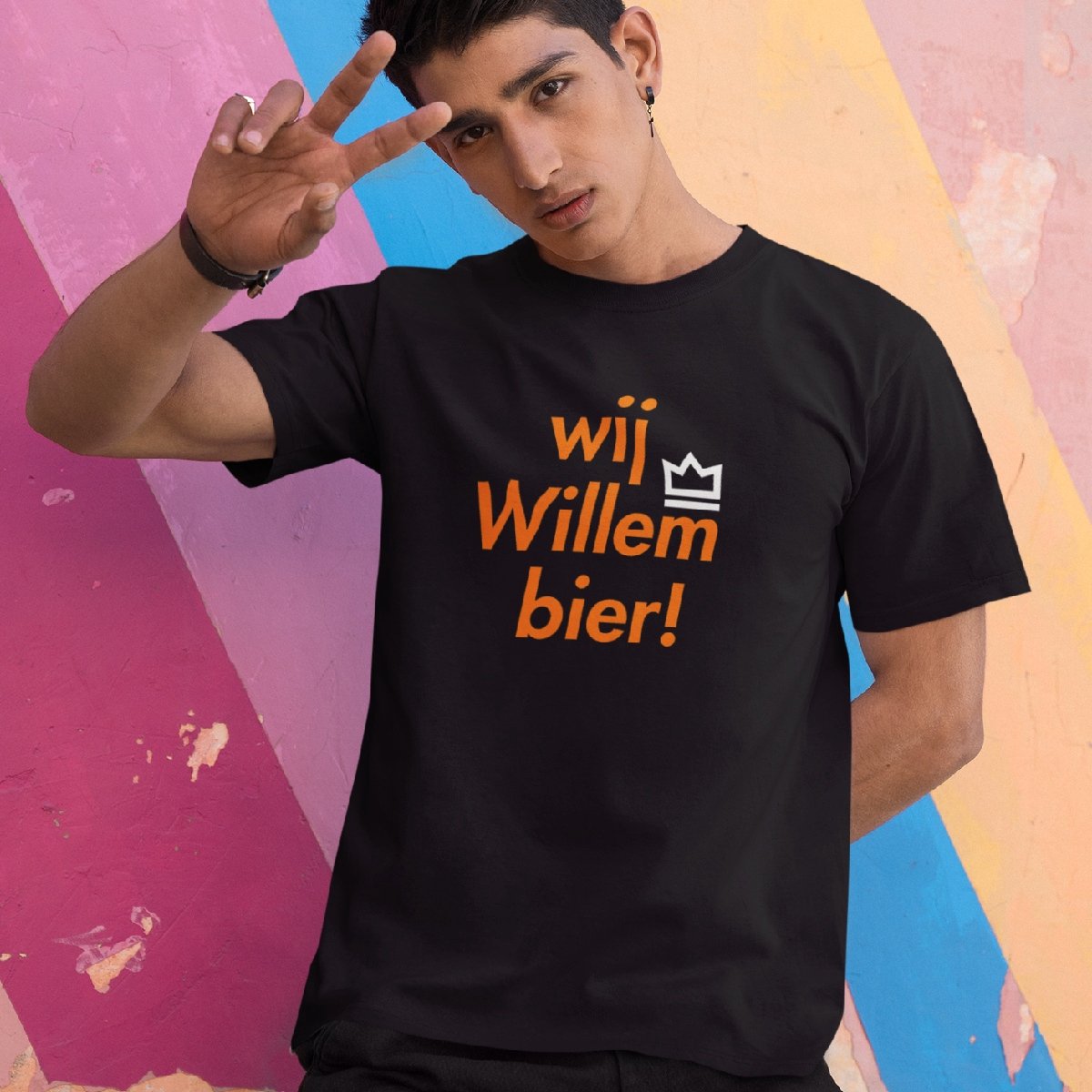 Zwart Koningsdag T-shirt - MAAT XL - Heren Pasvorm - Wij Willem Bier 2 Kleuren