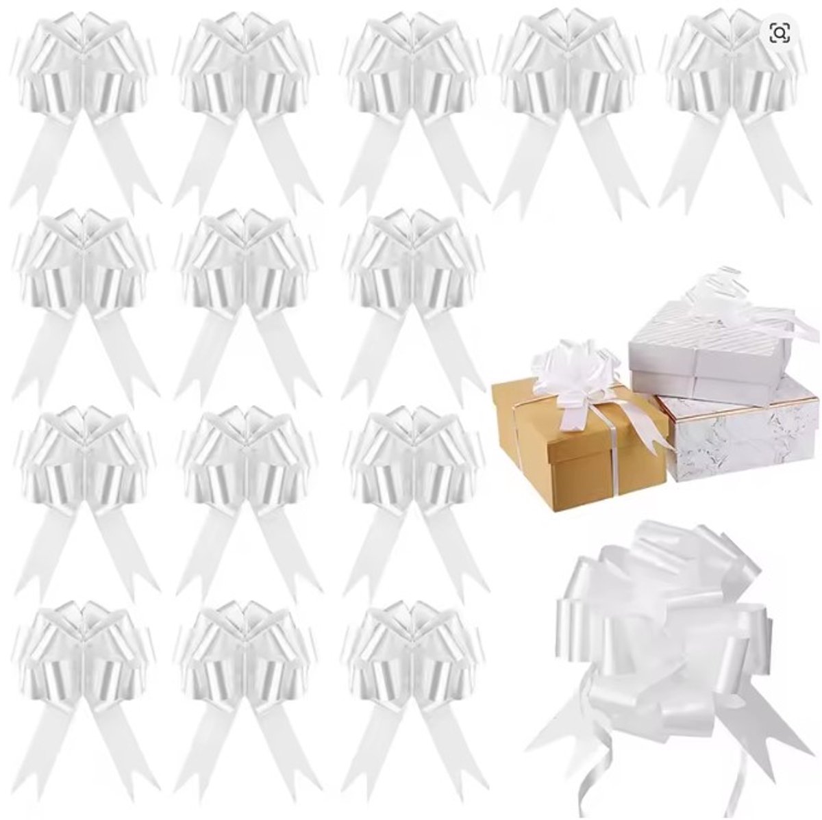 30 stuks witte strikken - bruiloft - cadeau verpakking - rozet - decoratie