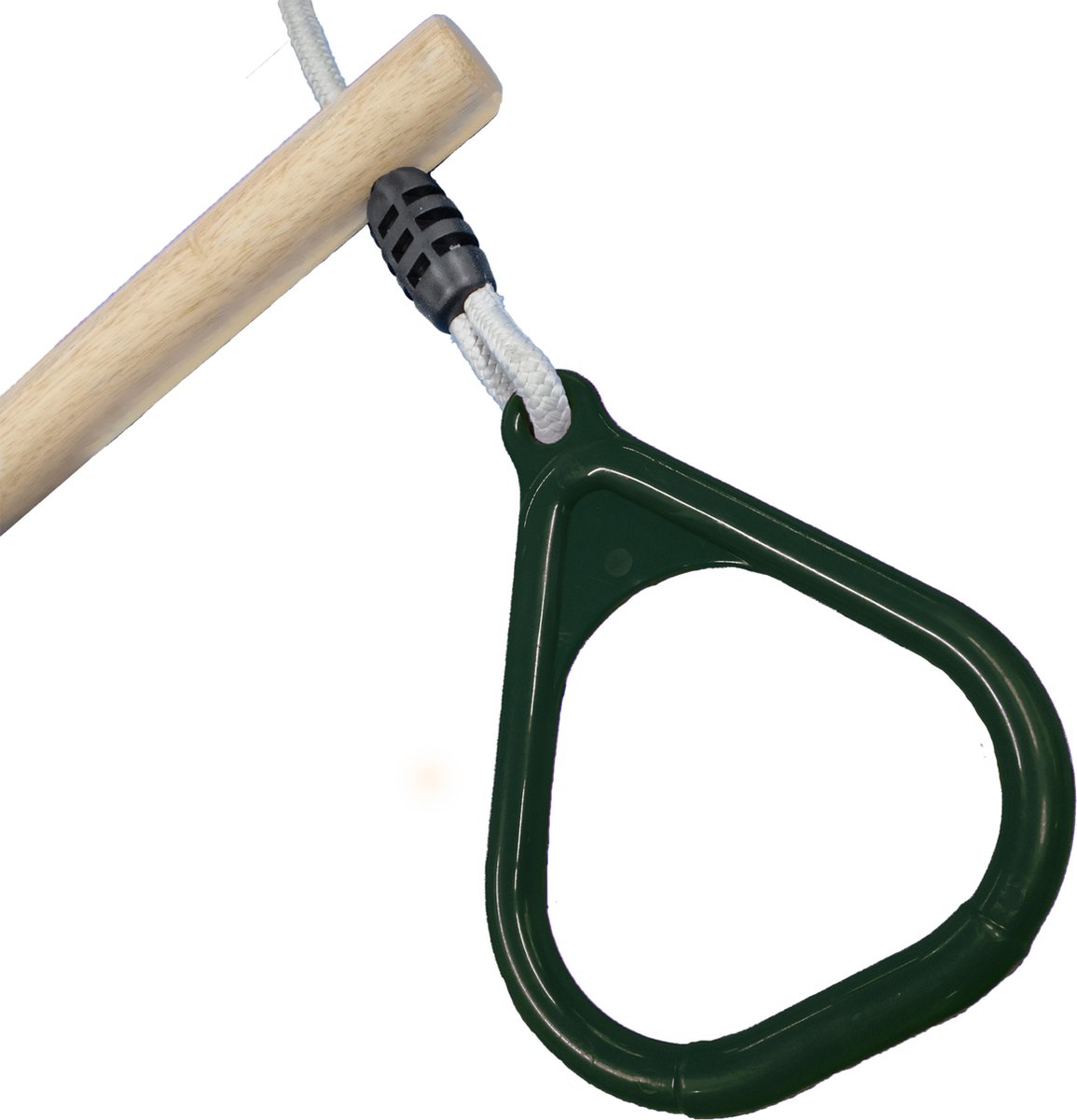 B-Play Houten trapeze met kunststof driehoeksringen Groen en Beige BR Touw