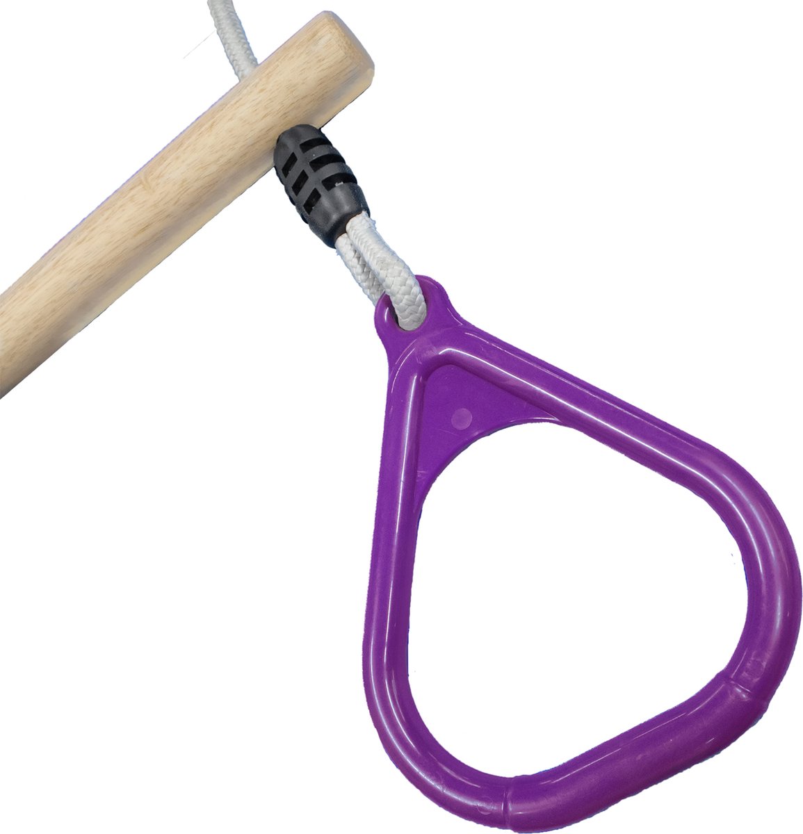 B-Play Houten trapeze met kunststof driehoeksringen Paars en Beige BR Touw