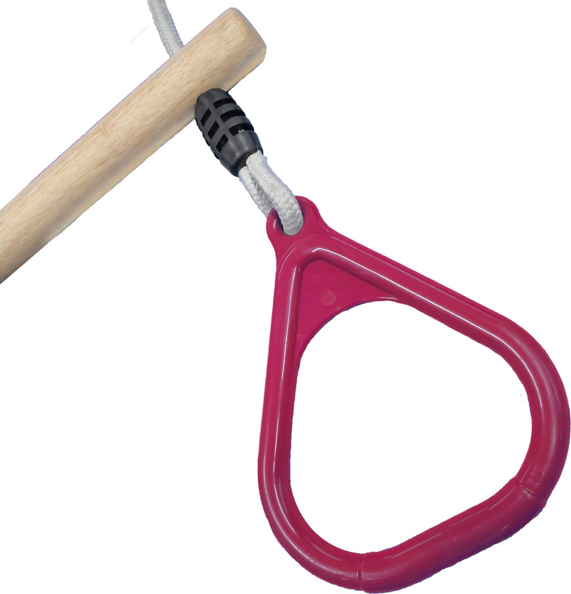 B-Play Houten trapeze met kunststof driehoeksringen Roze en Beige BR Touw