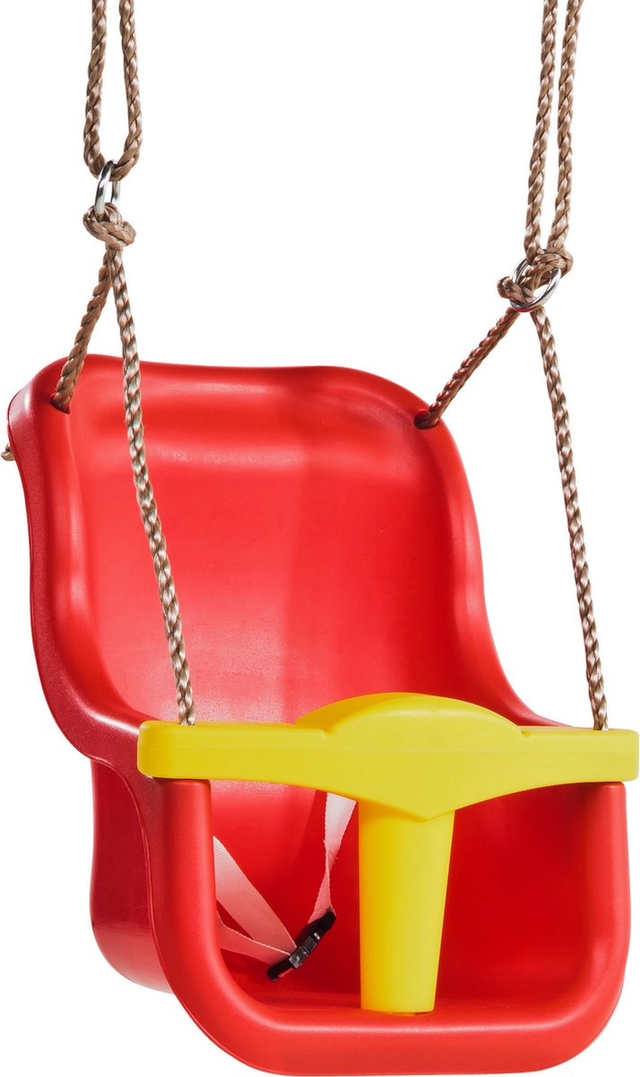 Babyschommel Luxe Premium Rood-Geel met PP Touwen
