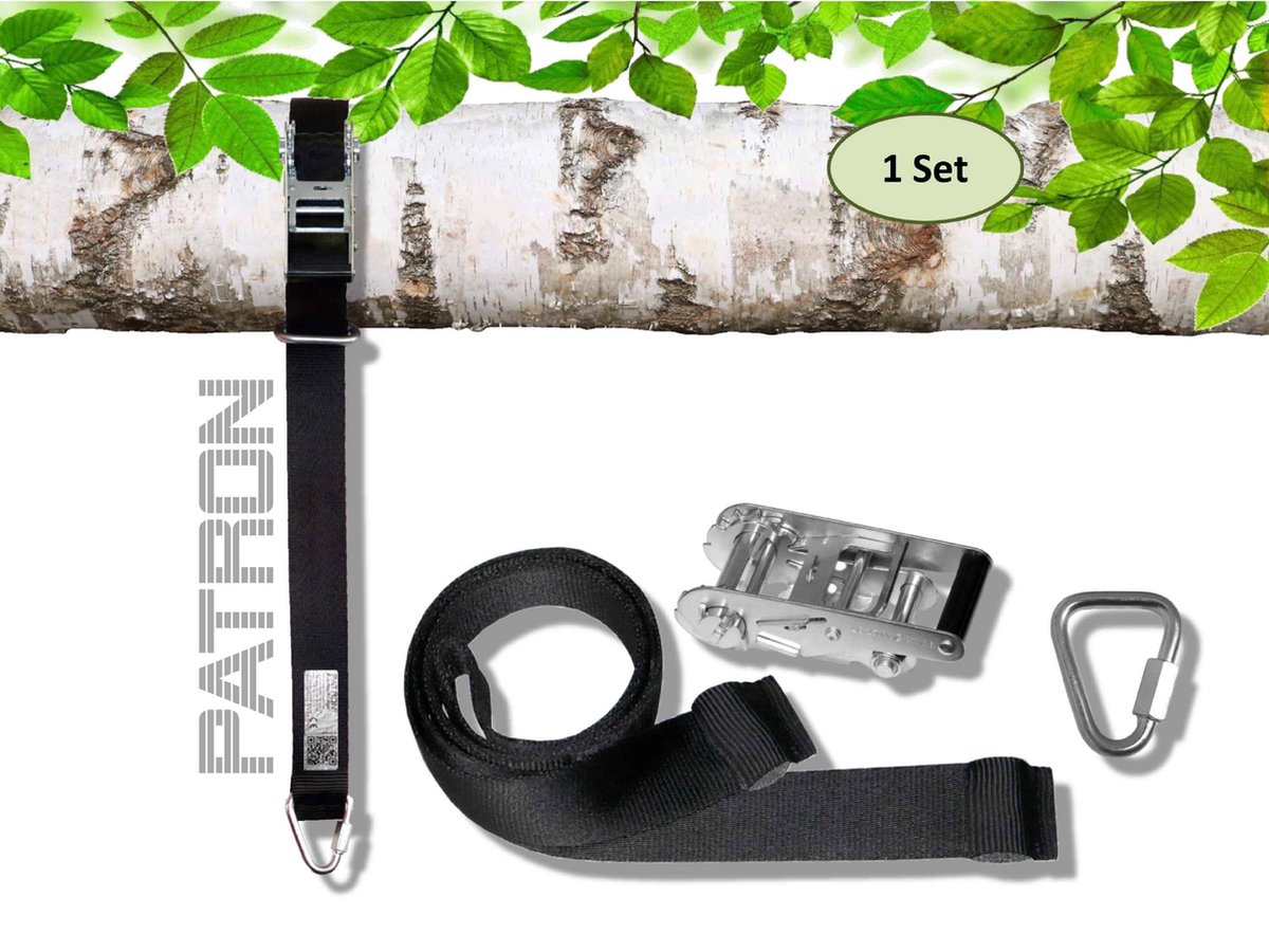 Patron Schommelhaak voor Boom met Ratel 300 cm en karabijnhaak (1 stuk)