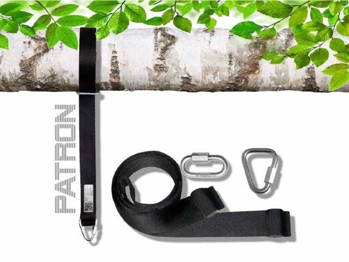 Patron Schommelhaak voor Boom met Spanband 100 cm en Noodschalm (1 stuk)