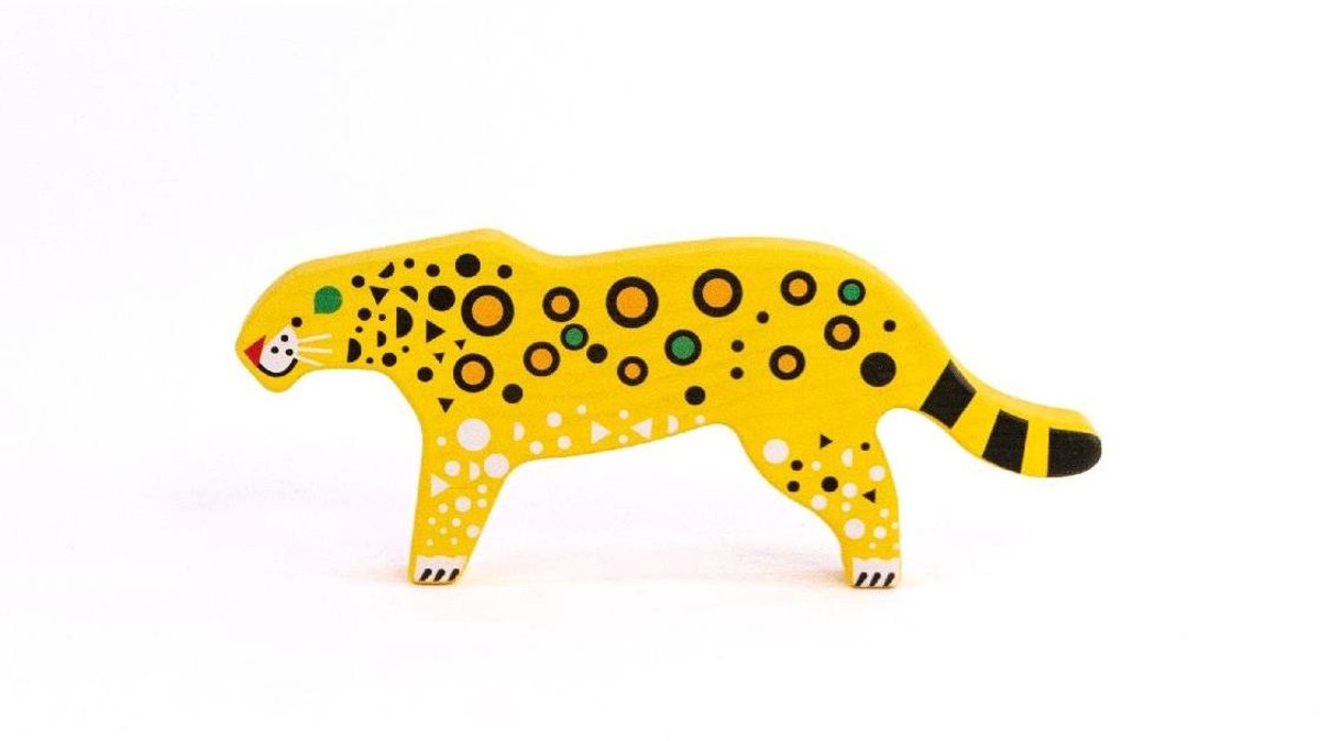 Bajo dierenfiguur speelgoed - bedreigde dieren luipaard karton.