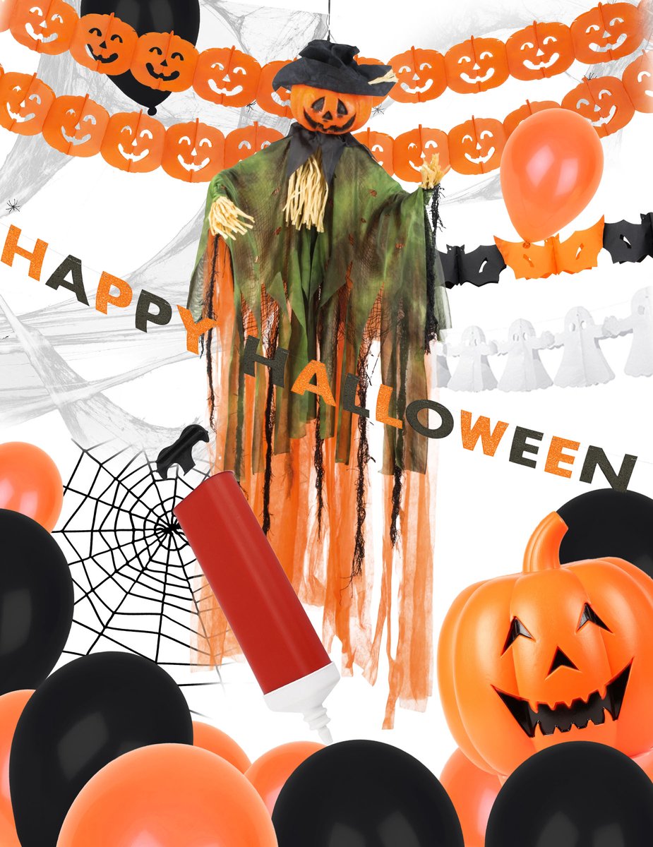 Vegaoo - Halloween decoratieset oranje zwart