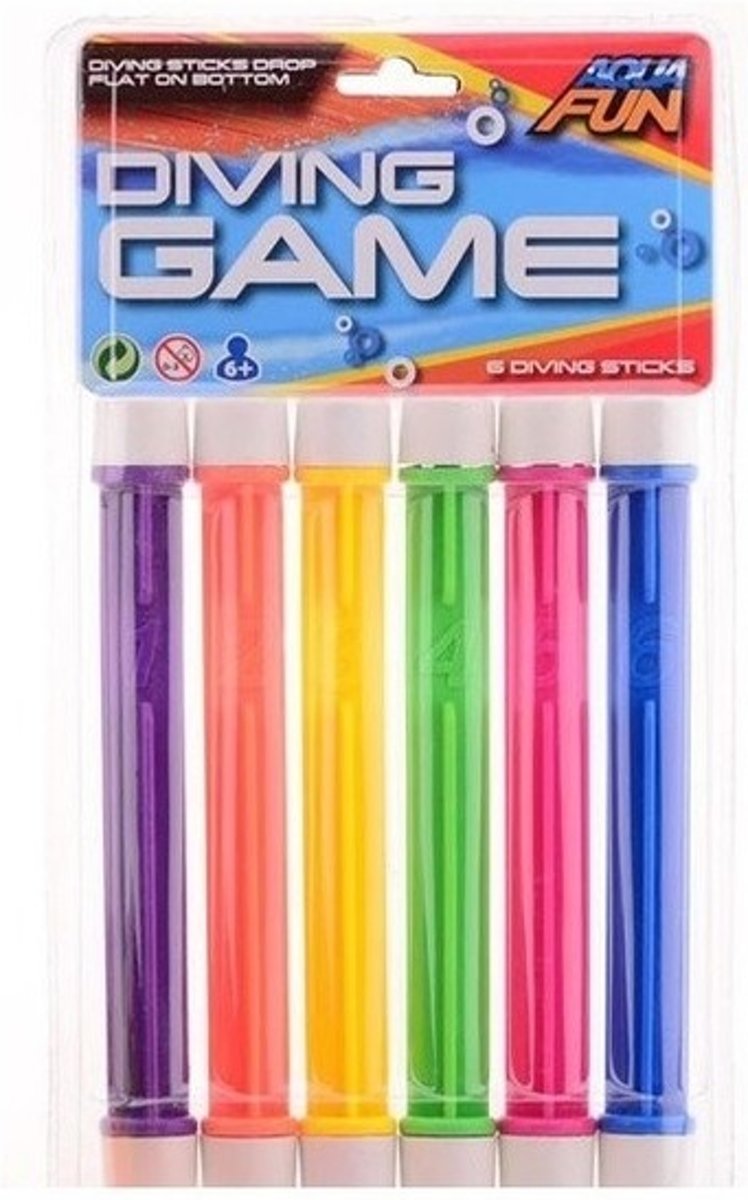 6 stuks gekleurde duikstaafjes 20 cm / opduik speelgoed - duikspeeltjes