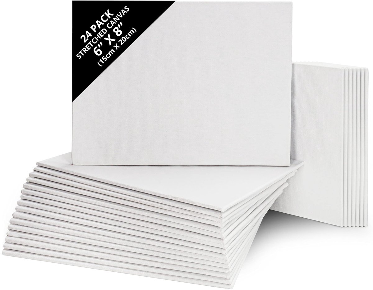 Belle Vous 24 Pak Blank Canvas - 15 x 20 cm - Voorgerekte Canvas Paneelborden - Geschikt voor Acryl en Olieverf, Maar ook Schetsen en Tekenen