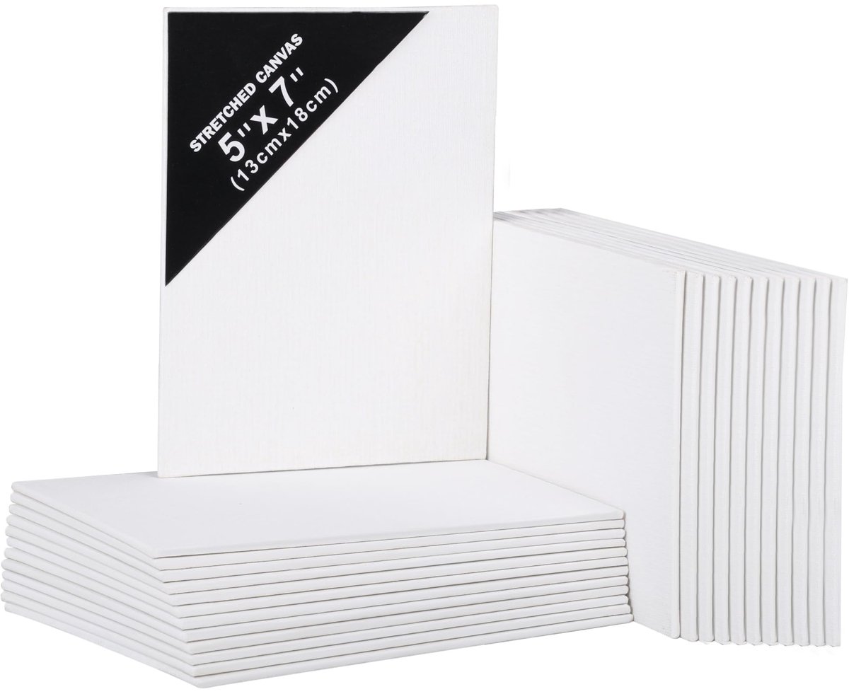 Belle Vous 24 Pak Blank Canvas – 13 x 18 cm – Voorgerekte Canvas Paneelborden – Geschikt Voor Acryl en Olieverf, Maar ook Schetsen en Tekenen