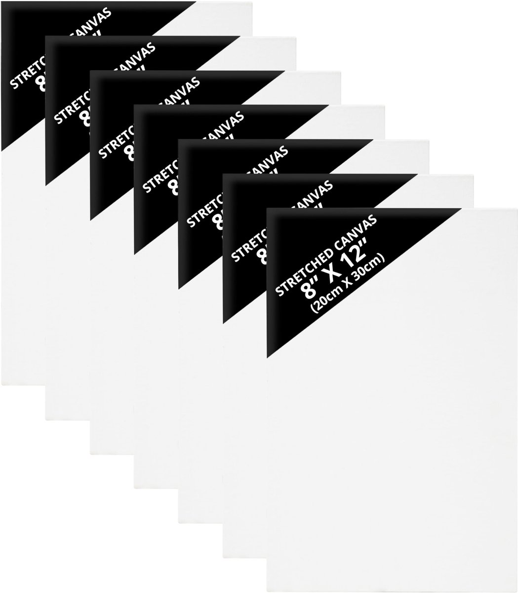 Belle Vous 7 Pak Blank Canvas – 20 x 30 cm – Voorgerekt Canvas Paneel Borden – Geschikt Voor Acryl en OlieVerf, Ook Voor Schetsen en Tekenen