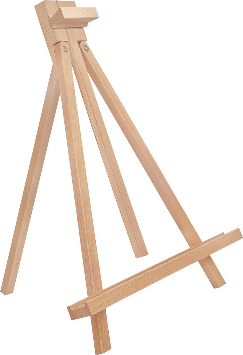 Belle Vous Houten Aanpasbare Tafeltop Kunst Display A-frame Ezel – 83cm – Natuurlijk Berkenhouten Driepoot Voor Vertonen van Schulderijen, Kunst & Hobby, Lijsten