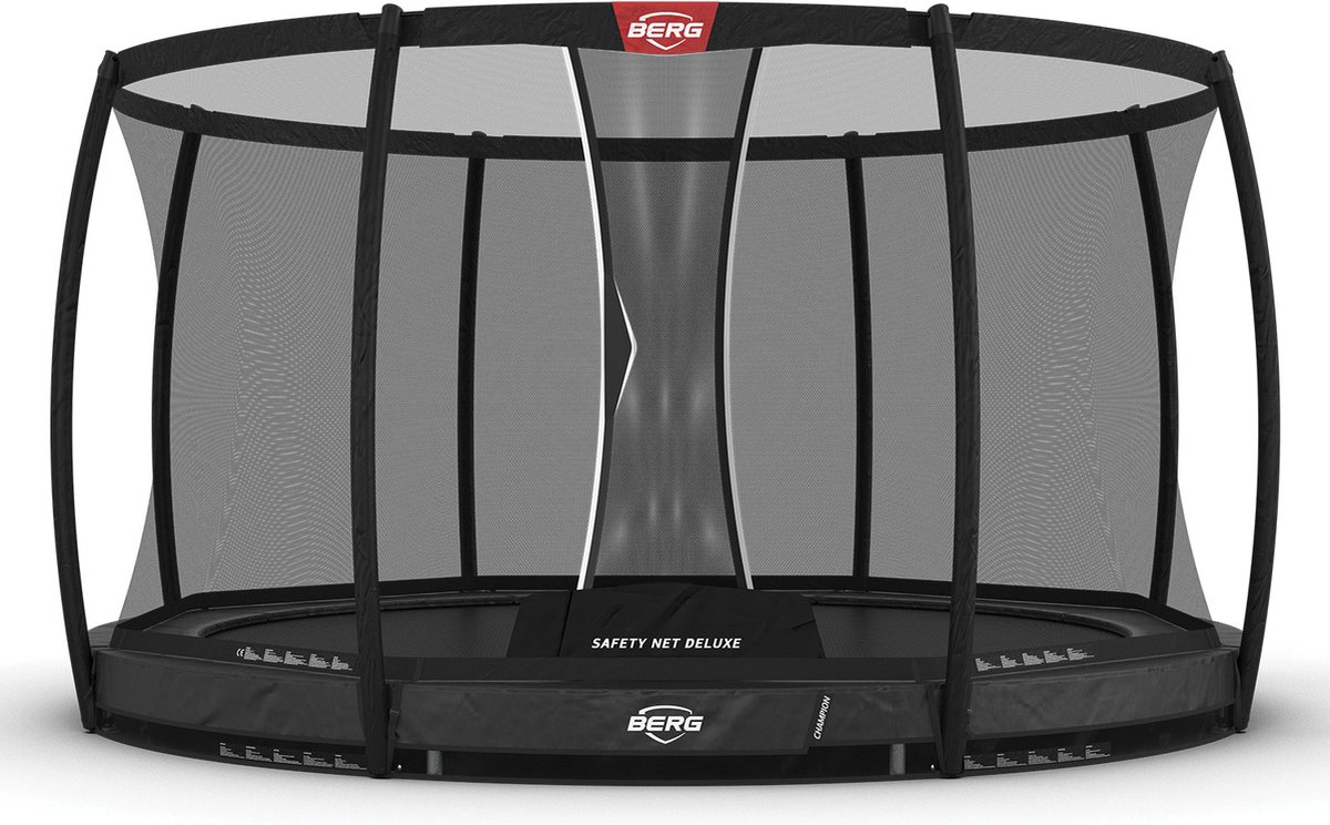 BERG Champion InGround Trampoline - 330 cm - Rond - Met AirFlow Pro - Twinspring - Inclusief Veiligheidsnet - Grijs