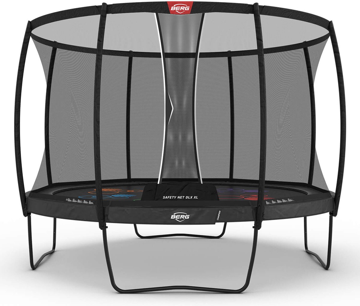 BERG Champion Regular Levels Trampoline - 430 cm - Rond - Airflow Pro Springdoek - TwinSpring Grijs - incl. Veiligheidsnet deluxe XL