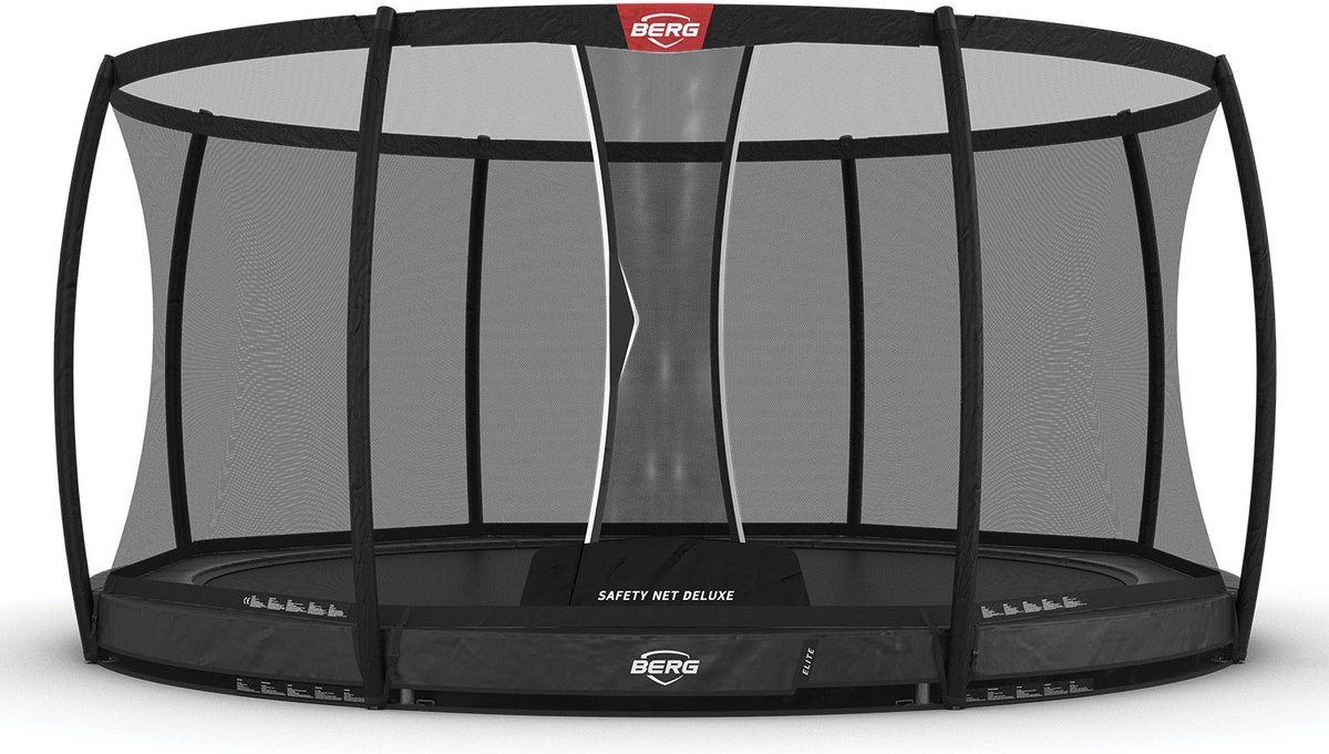 BERG Elite InGround Trampoline - 330 cm - Rond - Met AirFlow Pro - Twinspring - Inclusief Veiligheidsnet - Grijs