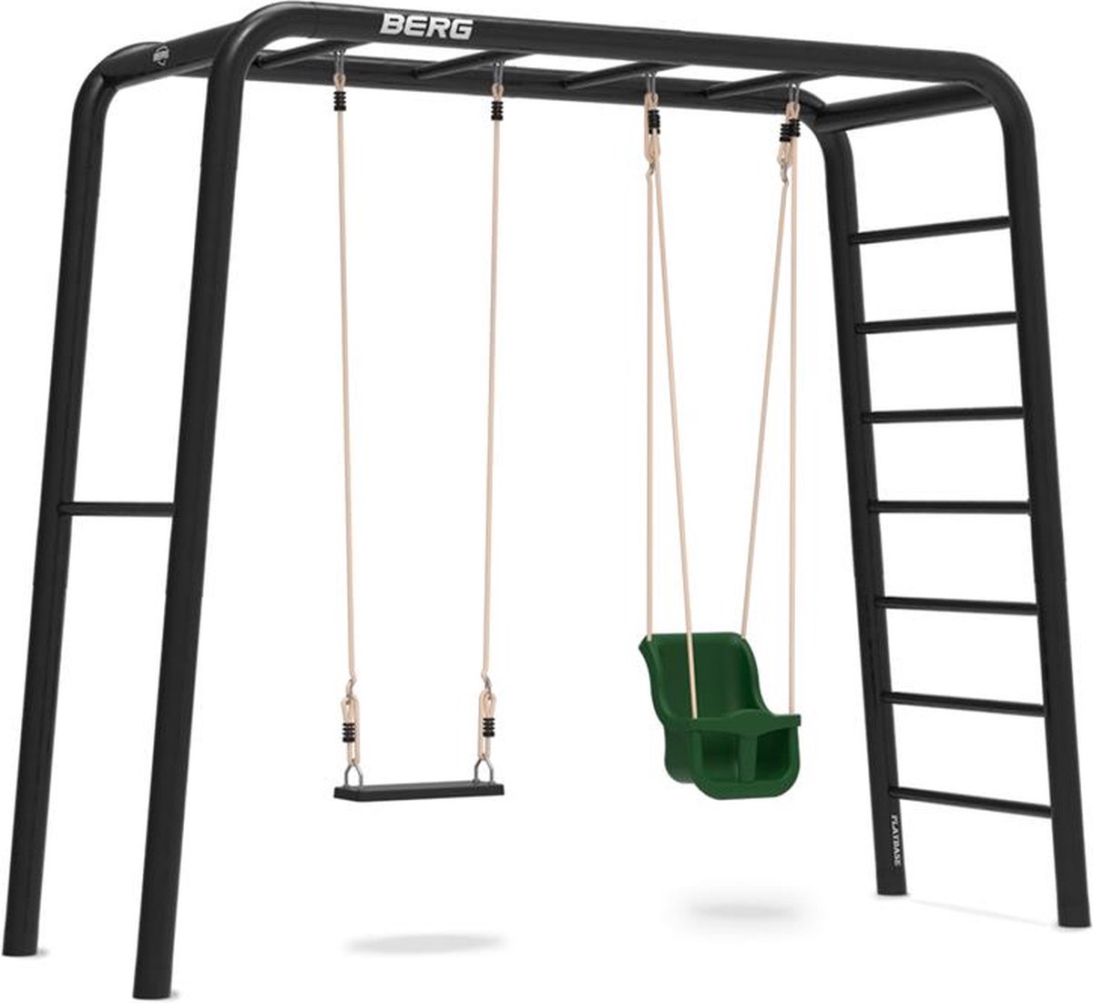 BERG PlayBase Medium TL 3-in-1 Speeltoestel - Rekstok en Ladder - Babyschommel - Rubberen Schommel