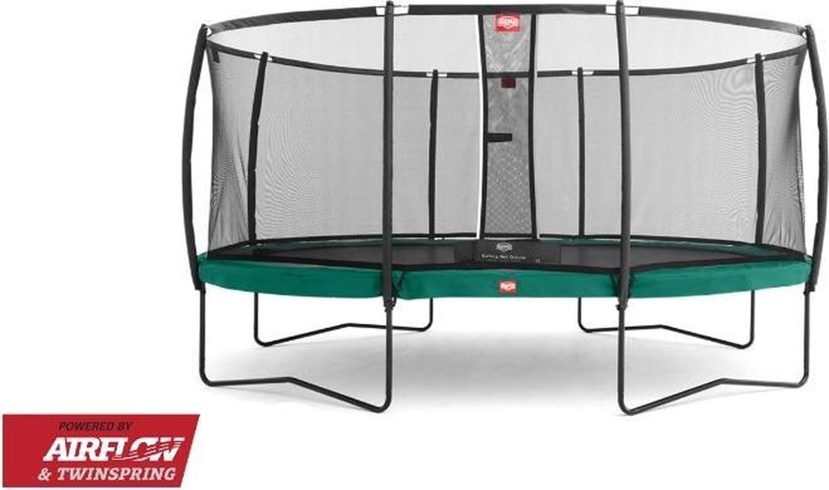 Trampoline BERG Grand Champion Regular 520 x 345 Green + Safety Net Deluxe