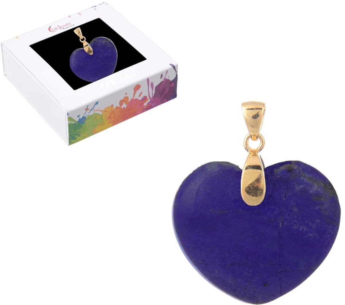 Hanger Lapis Lazuli hart verguld