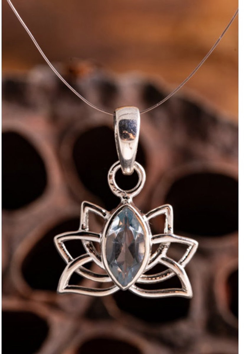 Hanger Lotus met topaas