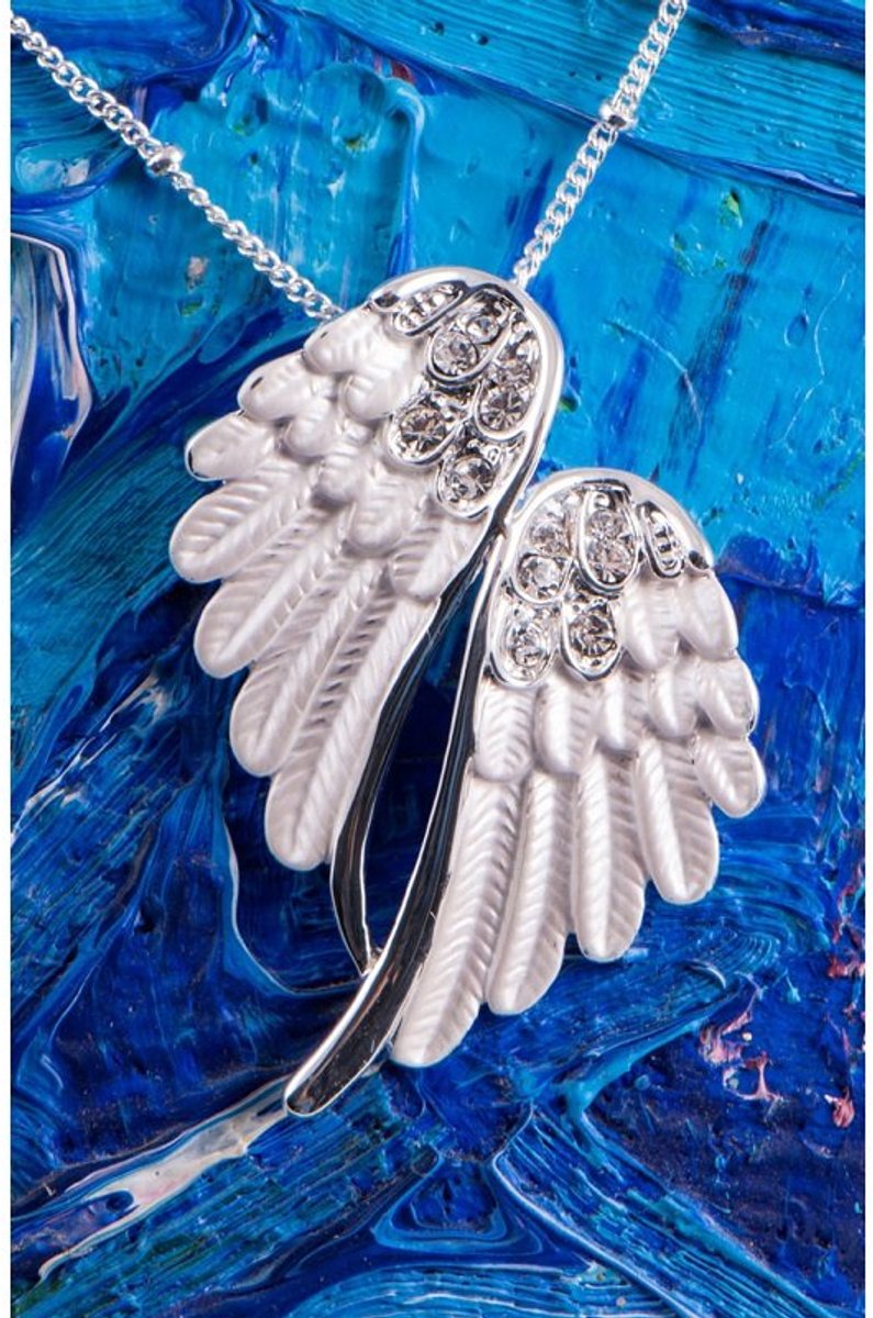 Hanger engel vleugels zilverkleurig