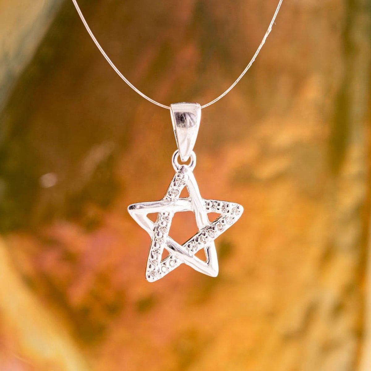 Hanger pentagram zilver