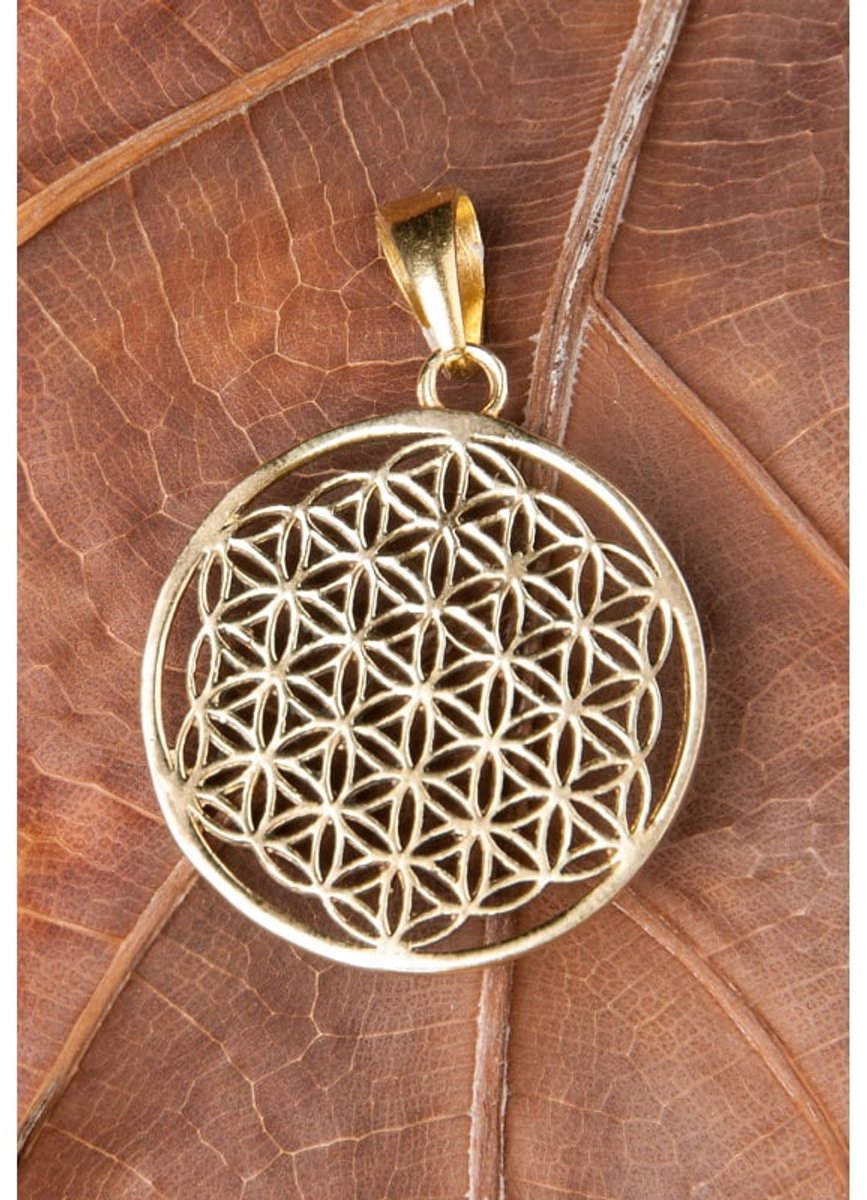 Levensbloem hanger messing 30 mm