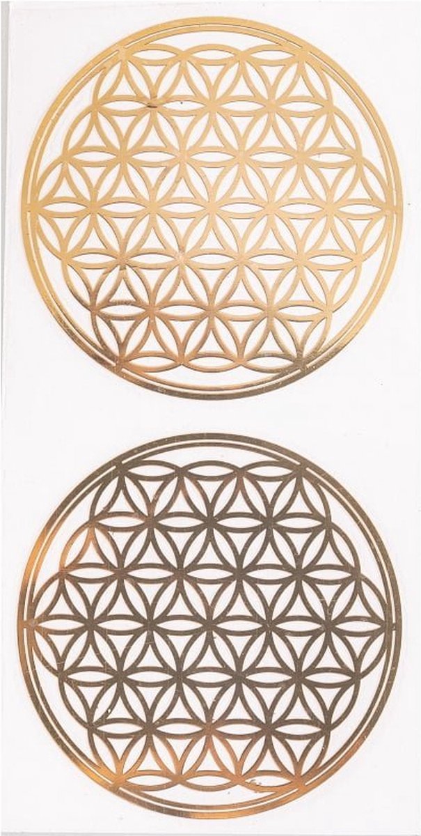 Levensbloem metalen sticker 5 cm