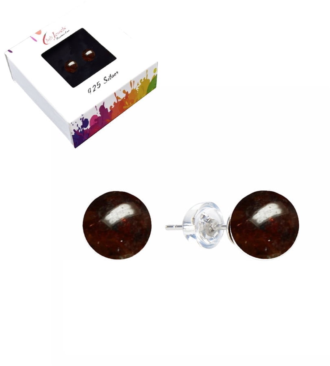 Oorbellen Granaat 6 mm