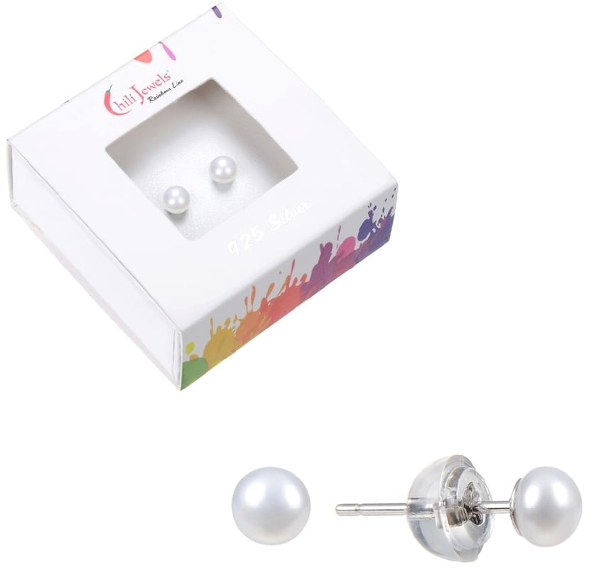 Oorbellen Parel gebleekt 4 mm