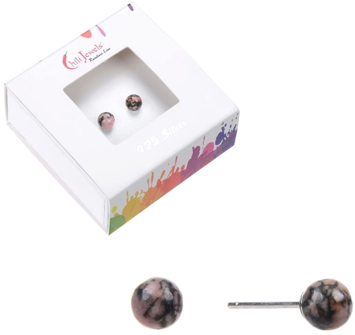 Oorbellen Rhodoniet 4 mm