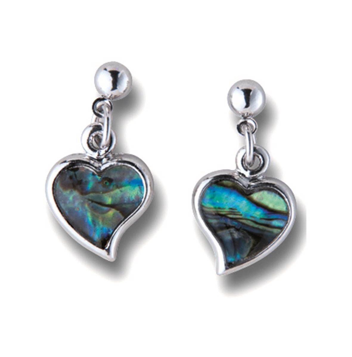 Oorbellen hart met paua schelp