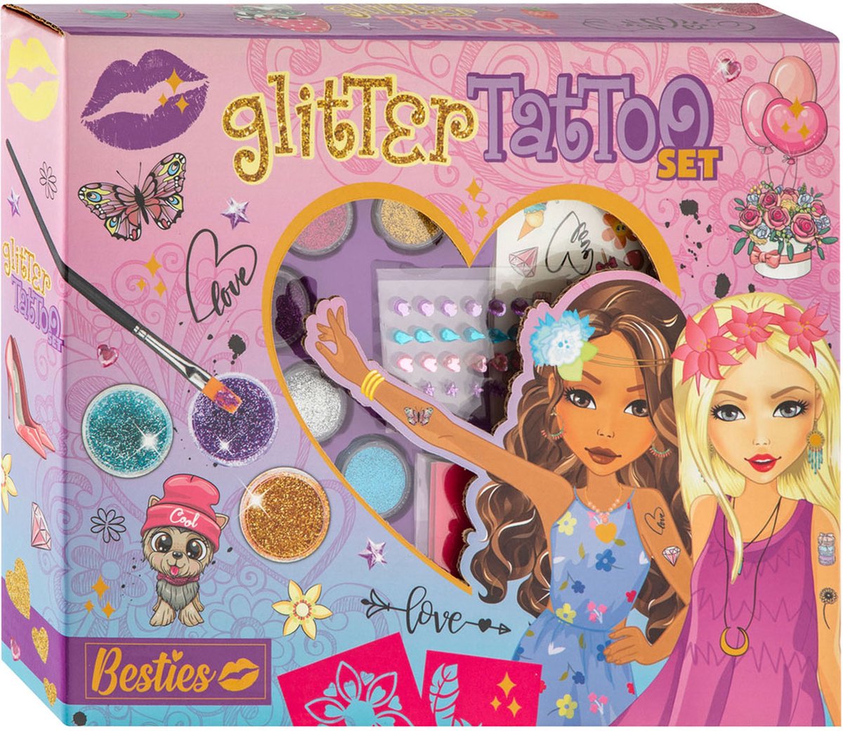 Besties Glitter Tattoo Set