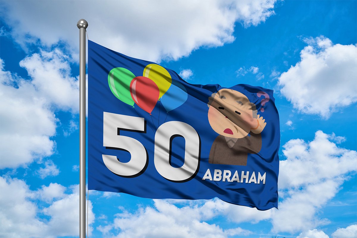 Abraham 50 Jaar Verjaardagsvlag - Versiering - 150x100cm