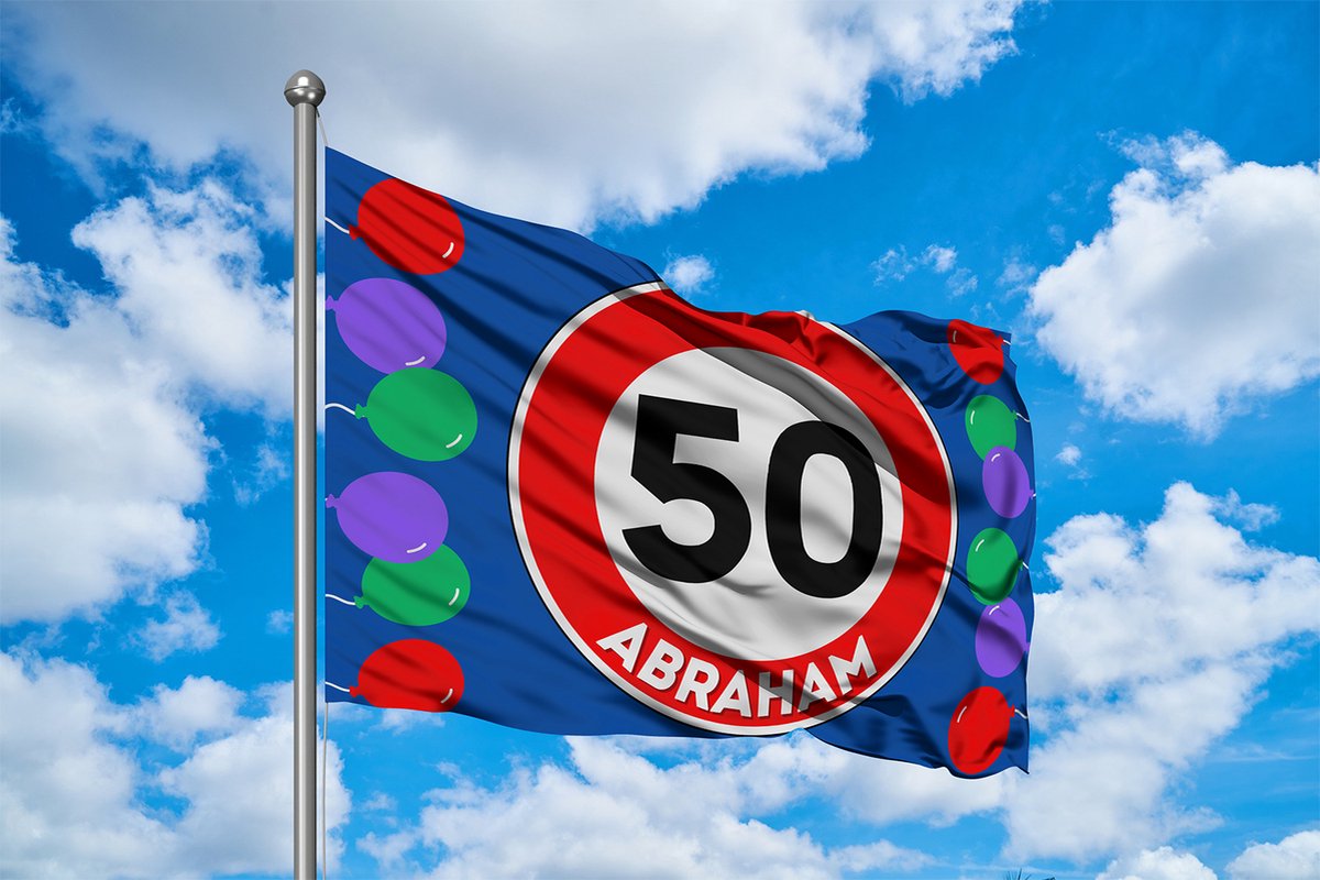 BFP Abraham 50 Jaar Verjaardag Vlag - 150x100cm - Full colour